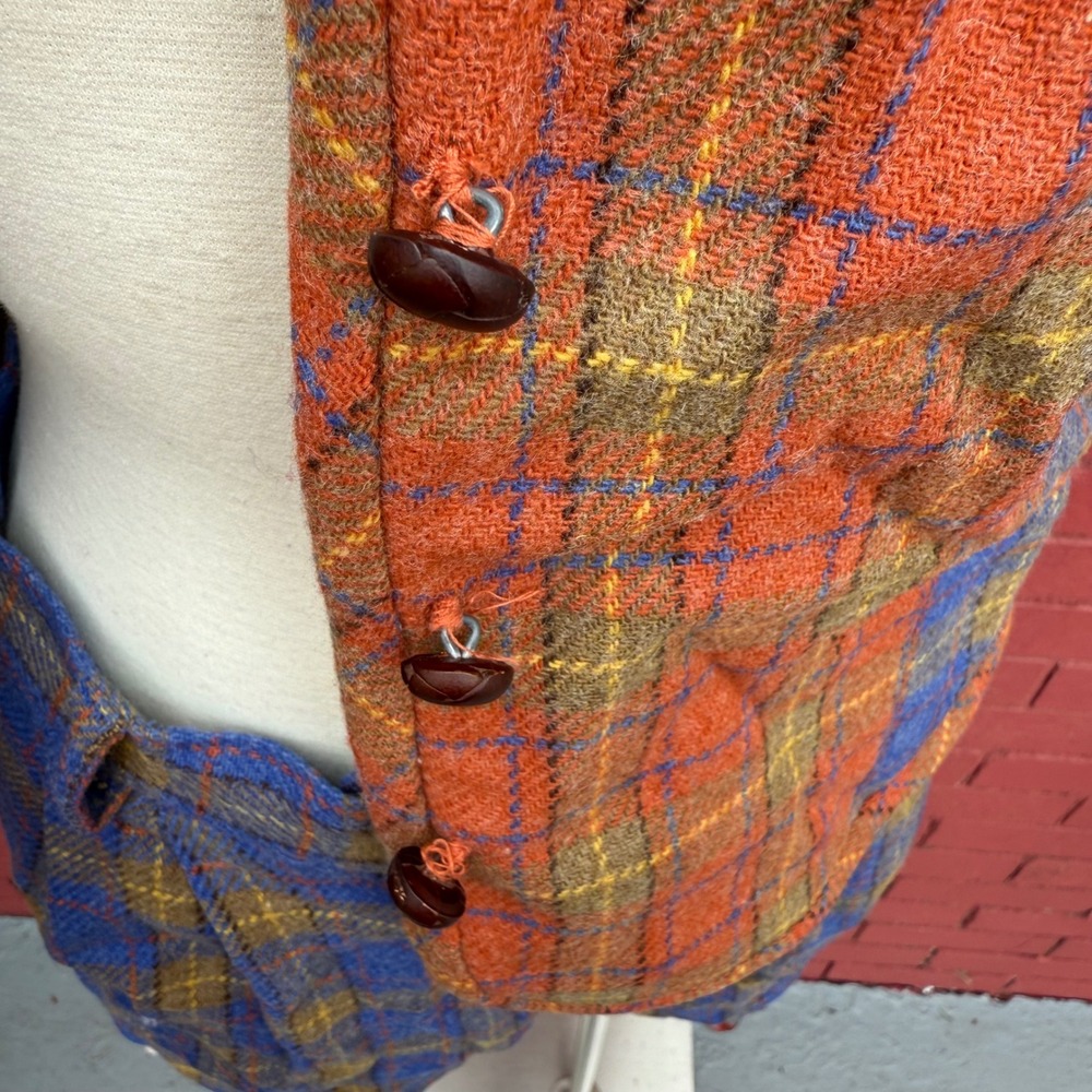 Vintage 80s Liz‎ Claiborne Liz Sport Plaid Wool Blend Vest & Shorts Set Tratan - Picture 9 of 10
